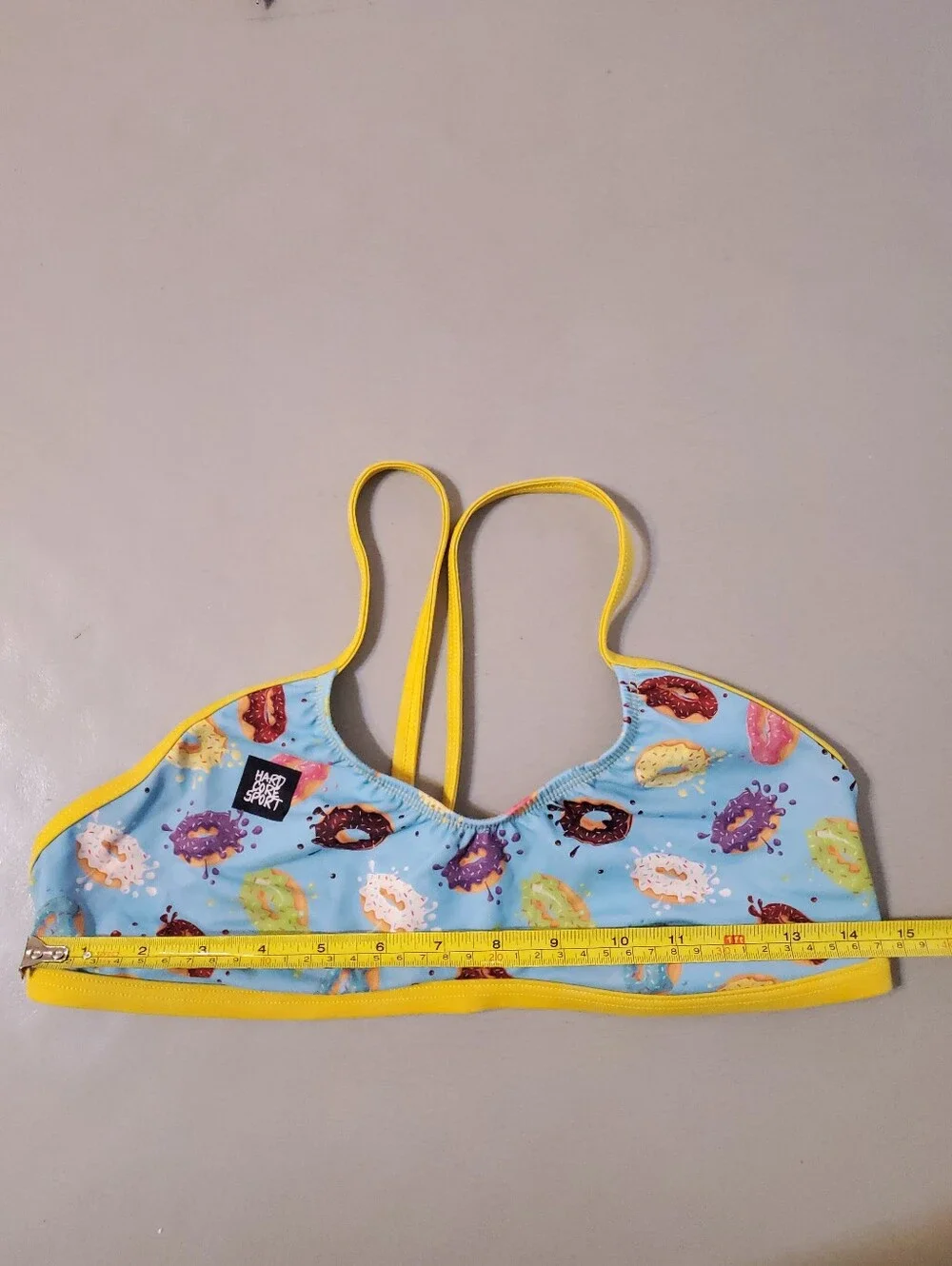 Hardcore Sports Women's Blue Donuts T-back Swim‎ Bra Top Large